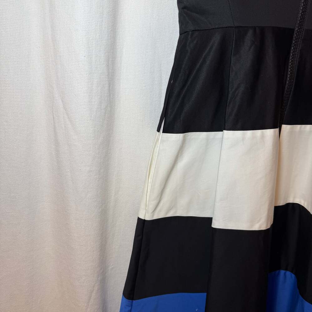 Kate Spade Corley Colorblock Blue White Black Stripe Dress - Picture 3 of 6